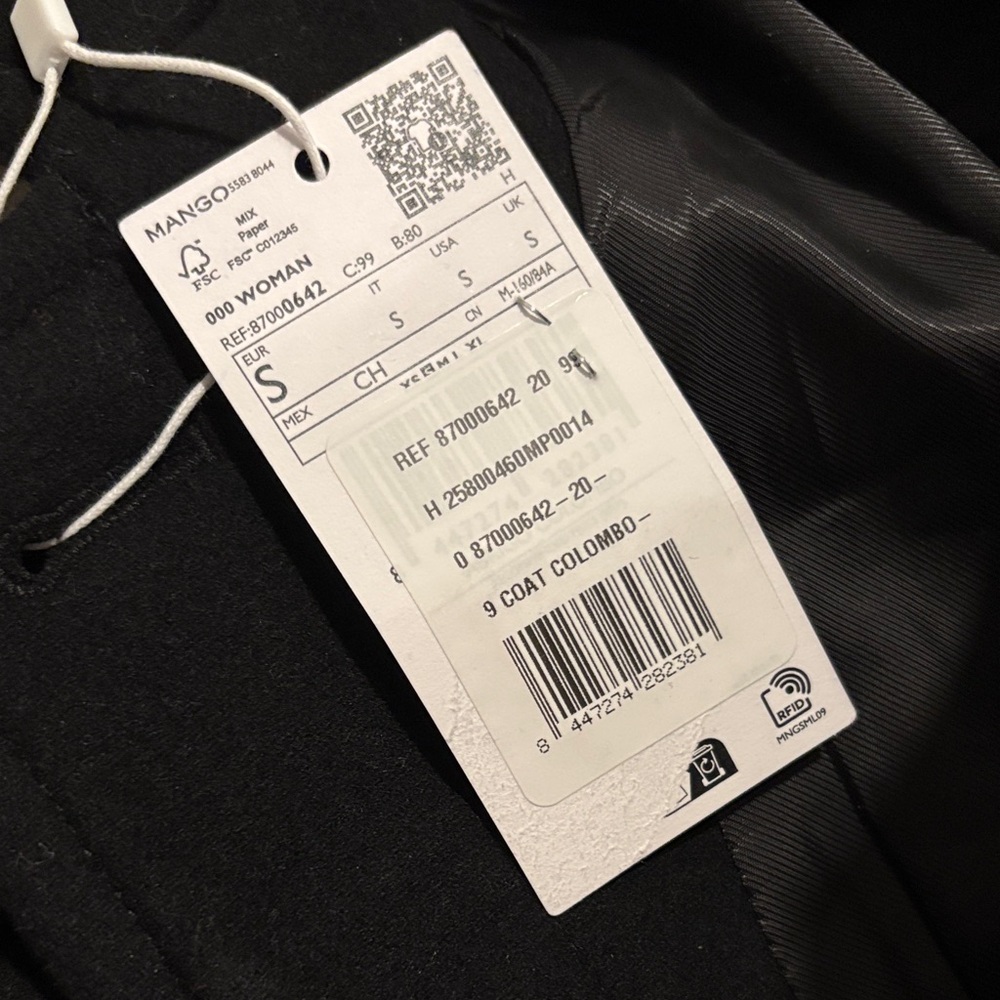 Mango Women’s Colombo Wool Black Jacket, new with tags - Picture 10 of 11